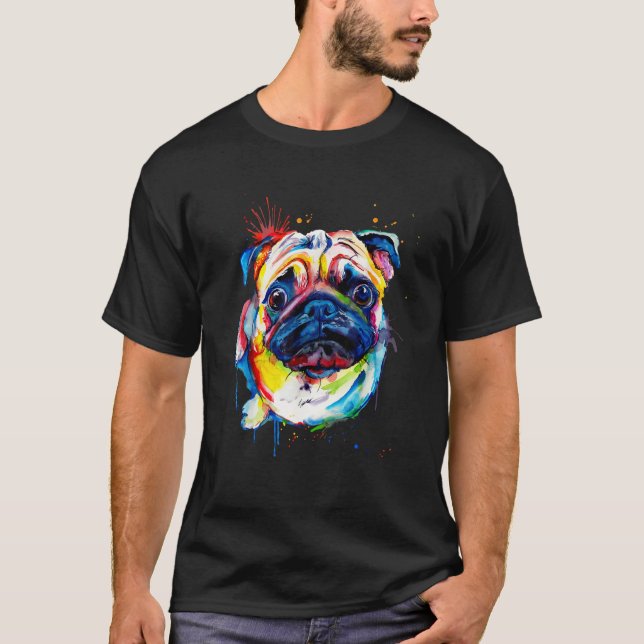 Liebe-Pug-Hunde-Shirts T-Shirt (Vorderseite)