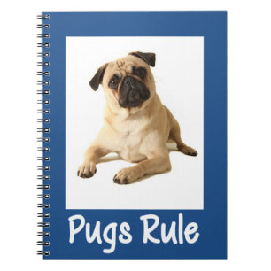 Liebe Pug Welpe Hund Blaue Notizbuch / Journal Notizblock