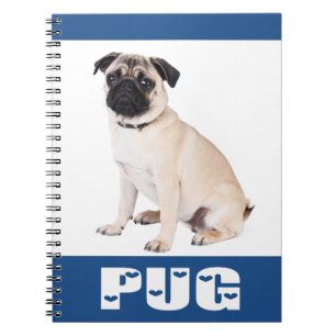 Liebe Pug Welpen Hund Notizbuch / Tagebuch