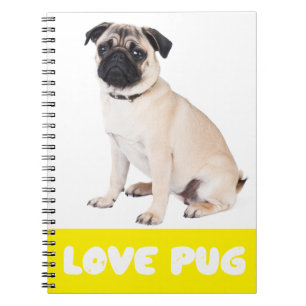 Liebe Pug Welpen Hund Notizbuch / Tagebuch