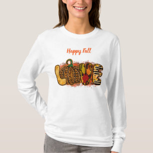 Liebe Pumpkin Autumn Text anpassen T-Shirt