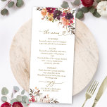 Liebe Pumpkin Burgundy Wedding Menu Cards fallen Menükarte<br><div class="desc">Erschaffen Sie eine elegante und zeitlose Herbstsuite,  die Ihren Stil mühelos mit personalisierten Details widerspiegelt.</div>