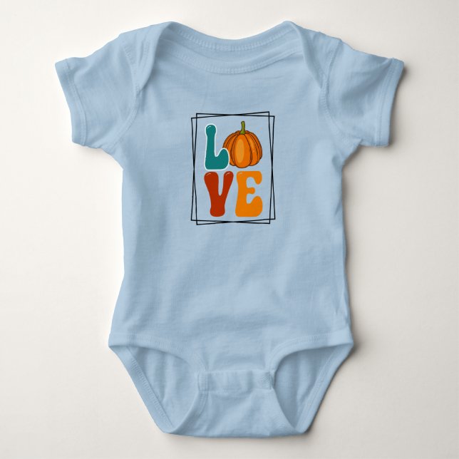 Liebe, Pumpkin Herbst Herbst Baby Strampler (Vorderseite)