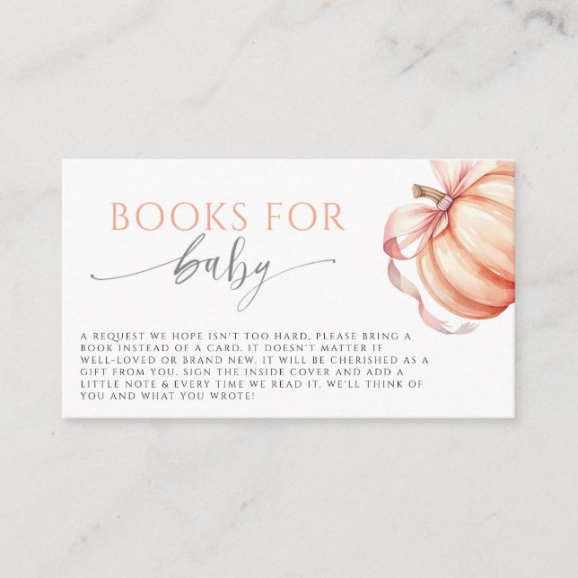 Liebe Pumpkin Pink Books for Baby fallen Begleitkarte (Vorderseite)