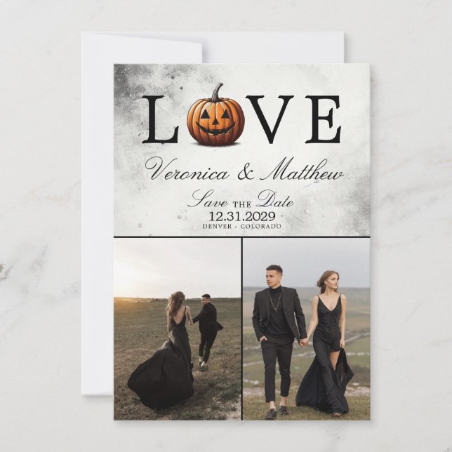 Liebe Pumpkin Save the Date Card (Vorderseite)