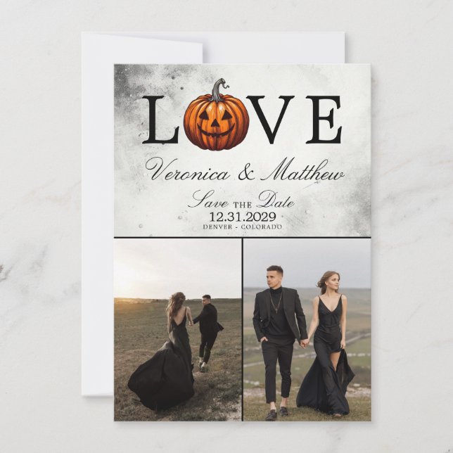 Liebe Pumpkin Save the Date Card (Vorderseite)
