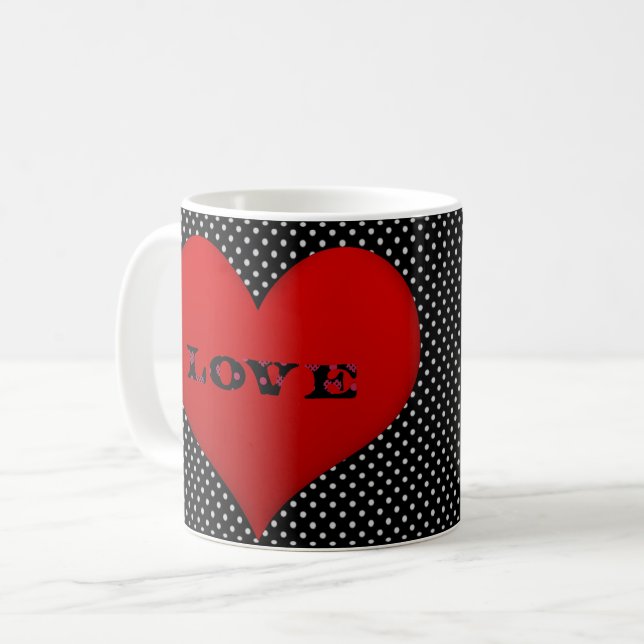 Liebe Punkte Kaffeetasse (Vorderseite Links)