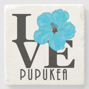 LIEBE Pupukea Blue Hibiskus Steinuntersetzer