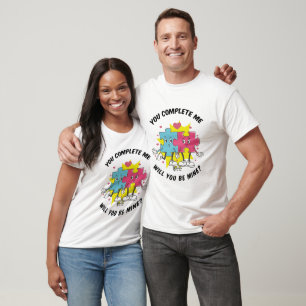 Liebe Puzzle Men White T-Shirt