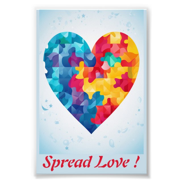Liebe Puzzle Rainbow Personalisiert Fotodruck (Vorne)