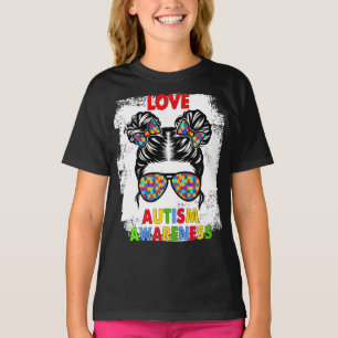 LIEBE Puzzle Stücke Autismus Sensibilität Messy Bu T-Shirt