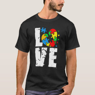LIEBE Puzzleteile Herzautismus Bewusstsein T-Shirt