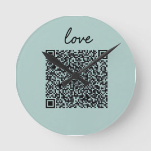 Liebe QR-Code Runde Wanduhr