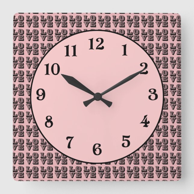 LIEBE QUADRATISCHE WANDUHR (Vorderseite)