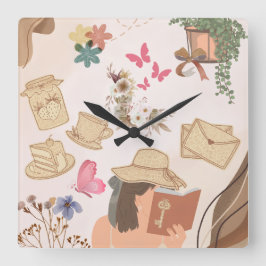 Liebe Quadratische Wanduhr