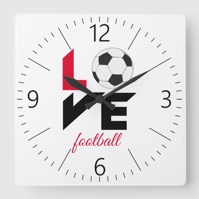 Liebe Quadratische Wanduhr (Vorderseite)