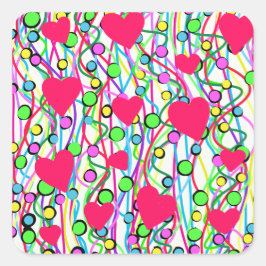 Liebe Quadratischer Aufkleber