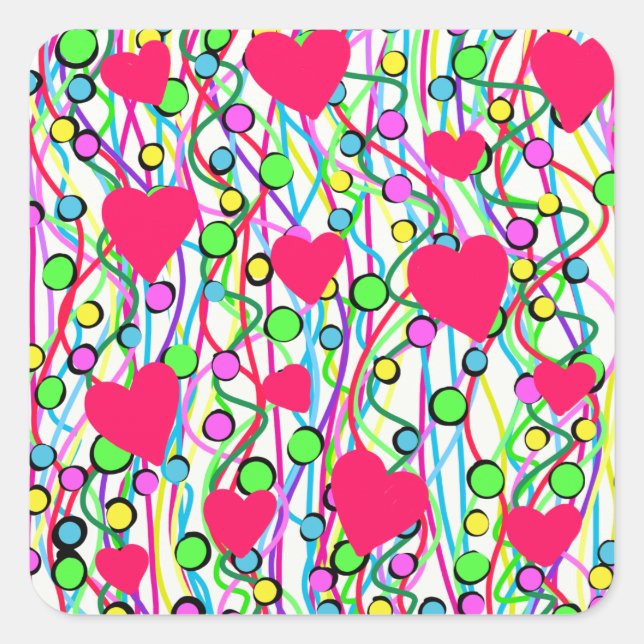 Liebe Quadratischer Aufkleber (Vorderseite)