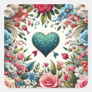 Liebe Quadratischer Aufkleber