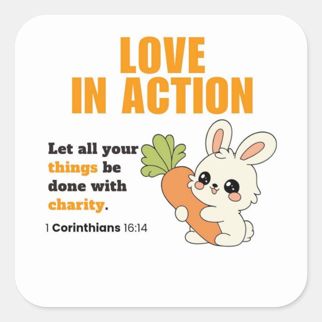 Liebe Quadratischer Aufkleber (Vorderseite)