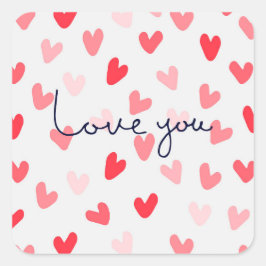 Liebe Quadratischer Aufkleber
