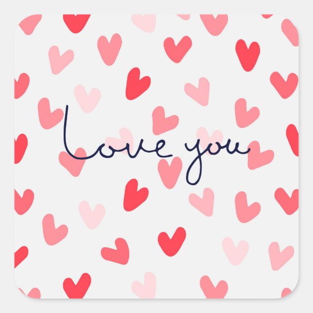 Liebe Quadratischer Aufkleber (Vorderseite)