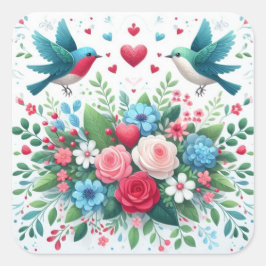 Liebe Quadratischer Aufkleber