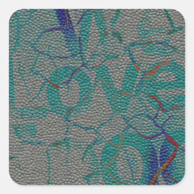 Liebe Quadratischer Aufkleber (Vorderseite)