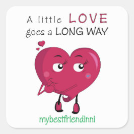 Liebe Quadratischer Aufkleber