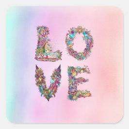 LIEBE QUADRATISCHER AUFKLEBER