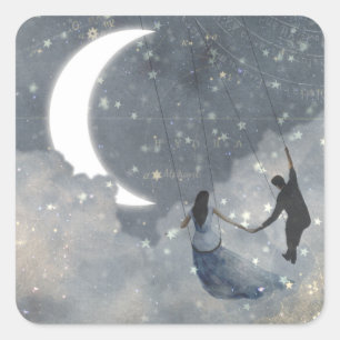 Liebe Quadratischer Aufkleber