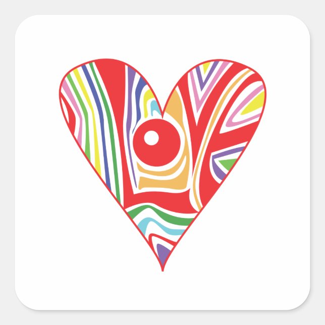 Liebe Quadratischer Aufkleber (Vorderseite)