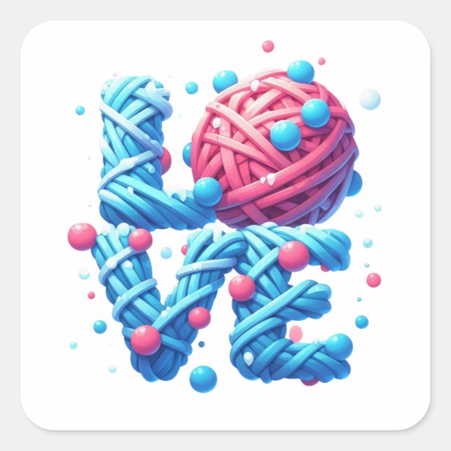 LIEBE QUADRATISCHER AUFKLEBER (Vorderseite)