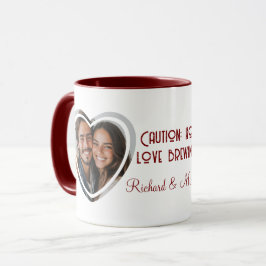 Liebe Quote Custom Heart Shaped Foto I Names Red Tasse