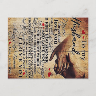 Liebe Quotes-Geschenk   An mein Ehemann anwesend   Postkarte