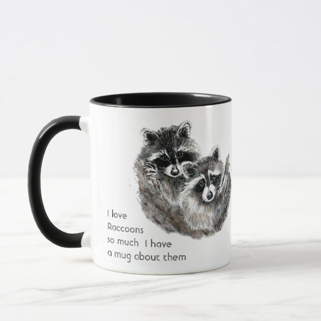 Liebe Raccoon Niedlicher Tiere so viel Spaß Zitat  Tasse (Links)
