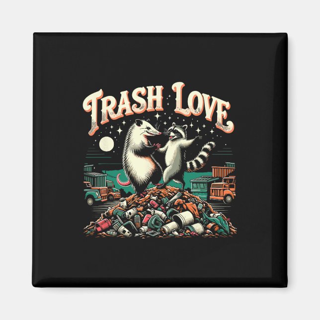 Liebe Raccoon Possum Magnet (Vorne)