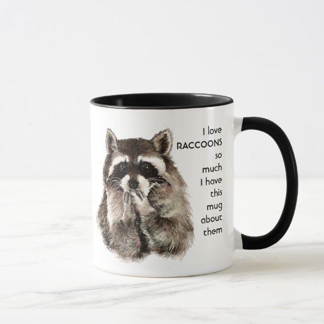 Liebe RACCOONS so viel Spaß Zitat Tasse (Rechts)