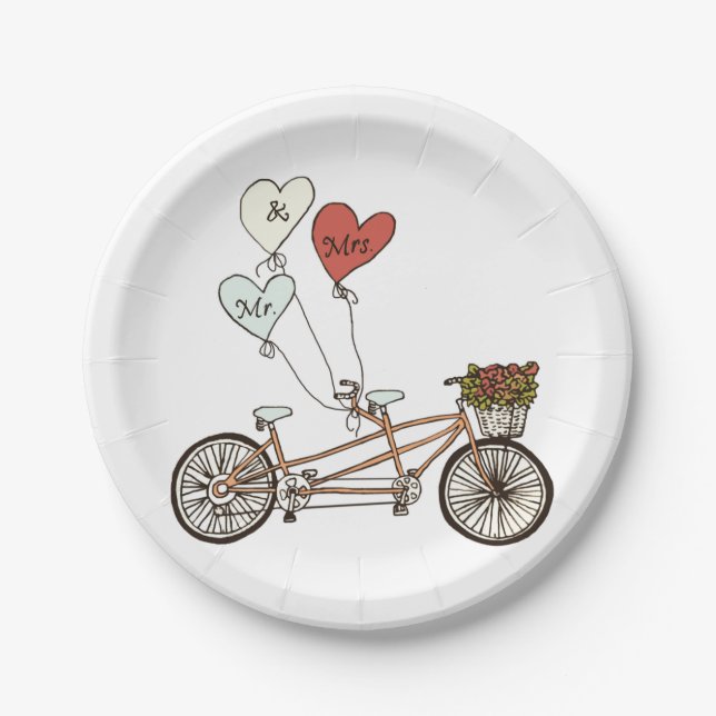 Liebe Rad Mr. & Mrs. Paper plate Pappteller (Vorderseite)