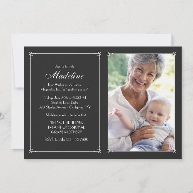 Liebe-Rahmen-Foto-Ruhestands-Einladung Einladung (Vorderseite)