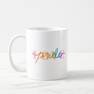 Liebe Rainbow Colors on Pink Kaffeetasse