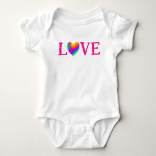 LIEBE Rainbow Heart Baby Bodysuit Baby Strampler