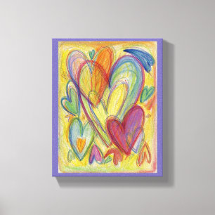 Liebe Rainbow Hearts Leinwand zeichnen Art Print