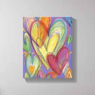 Liebe Rainbow Hearts Leinwand zeichnen Art Print