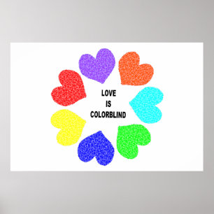 Liebe Rainbow Hearts Poster