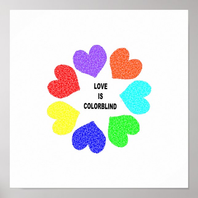 Liebe Rainbow Hearts Poster (Vorne)