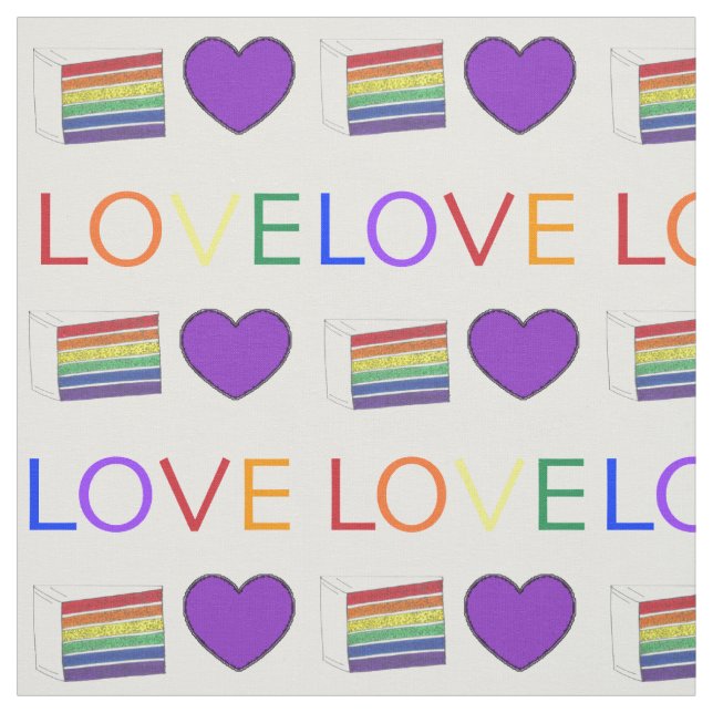 LIEBE Rainbow Layer Wedgecake Slice Price Herz Stoff (Muster)