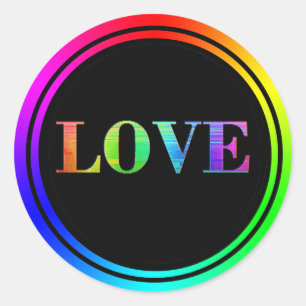 Liebe Rainbow LGBT Round Circles Runder Aufkleber