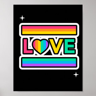 Liebe. Rainbow-Liebe. Stolz lgbtq. Poster