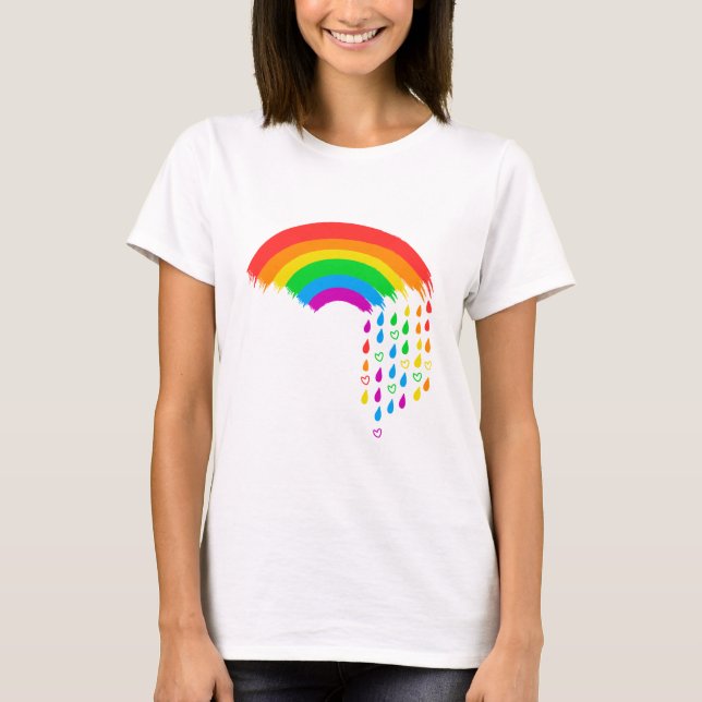 Liebe Rainbow Rain Prix Shirt - LGBTQ+ (Vorderseite)